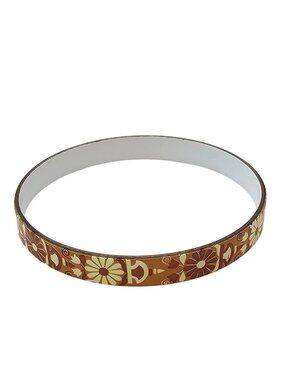 Michaela Frey Brown Cream Enamel Bangle J689